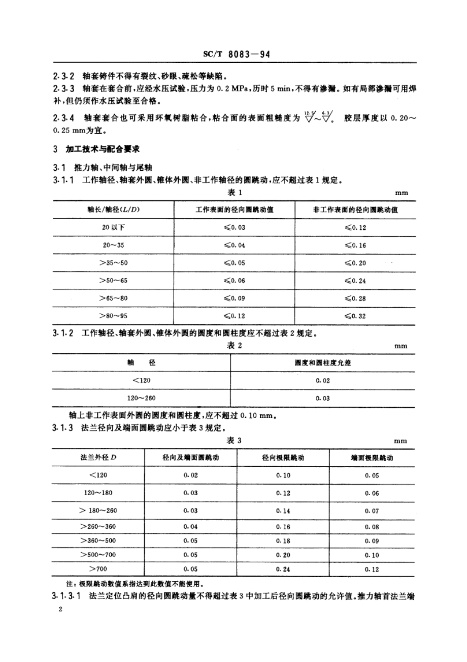 渔船尾轴、中间轴、推力轴技术要求 SCT 8083-1994.pdf_第3页