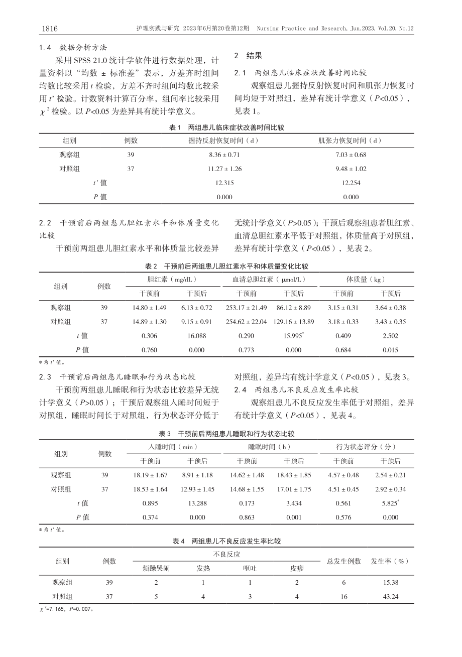 抚触干预配合蓝光照射对新生儿黄疸消退及生长发育的作用_华静.pdf_第3页