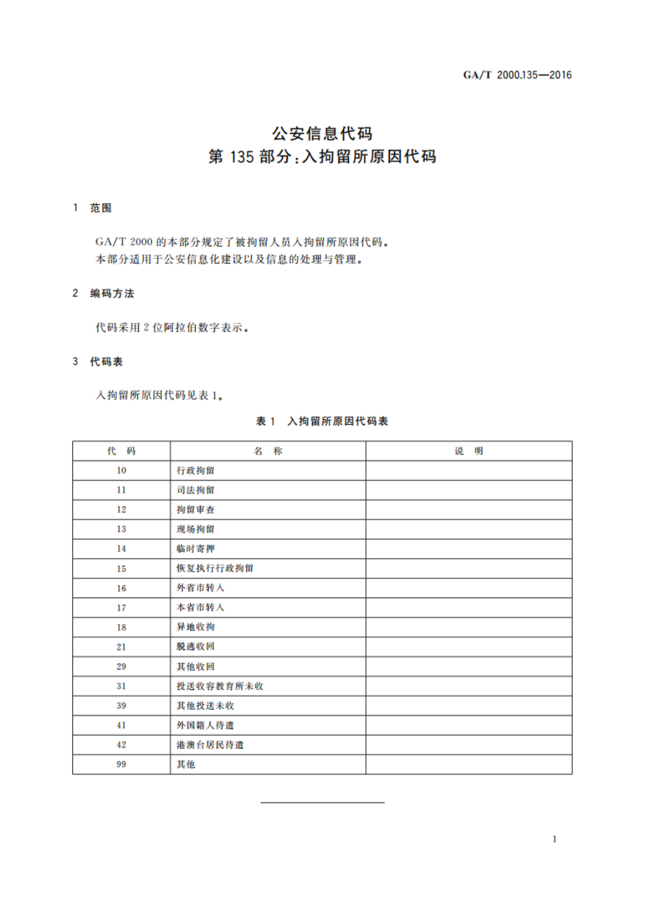 公安信息代码 第135部分：入拘留所原因代码 GAT 2000.135-2016.pdf_第3页