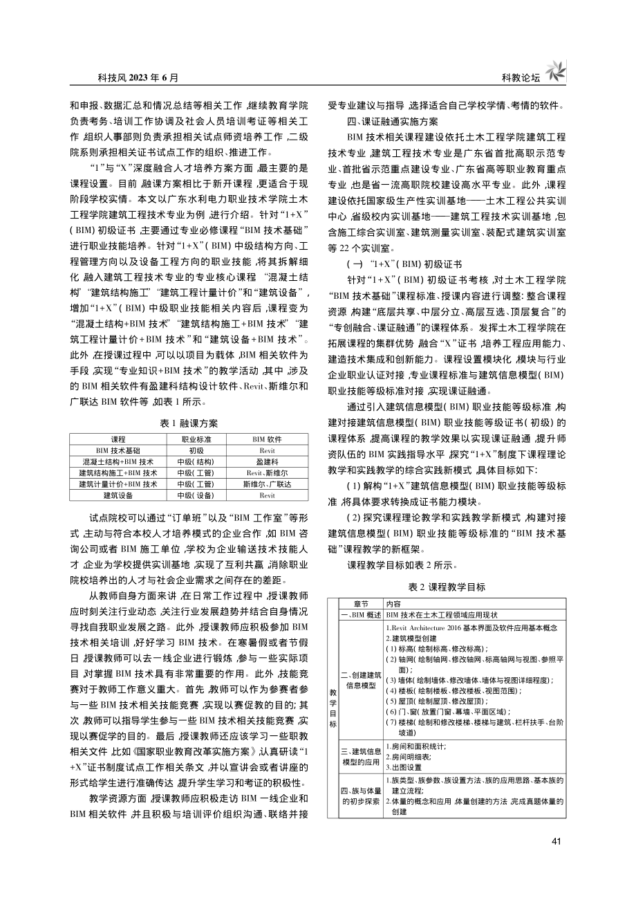 “1+X”BIM职业技能等...度——职业院校的机遇与挑战_任楚超.pdf_第2页