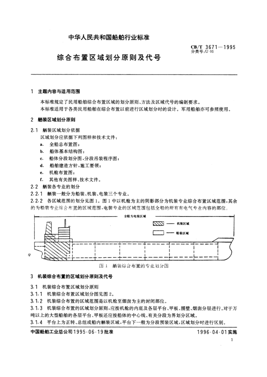 综合布置区域划分原则及代号 CBT 3671-1995.pdf_第2页