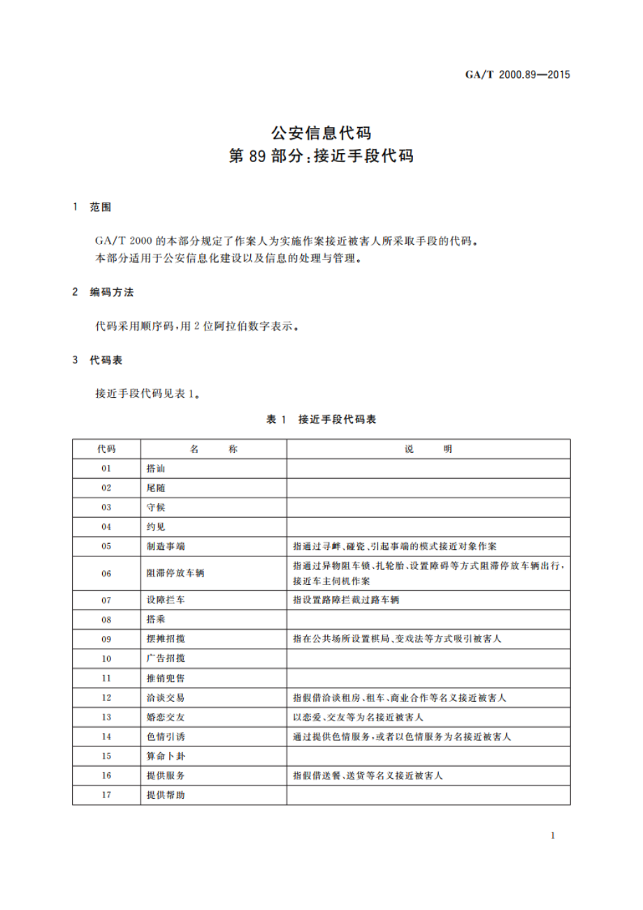 公安信息代码 第89部分：接近手段代码 GAT 2000.89-2015.pdf_第3页