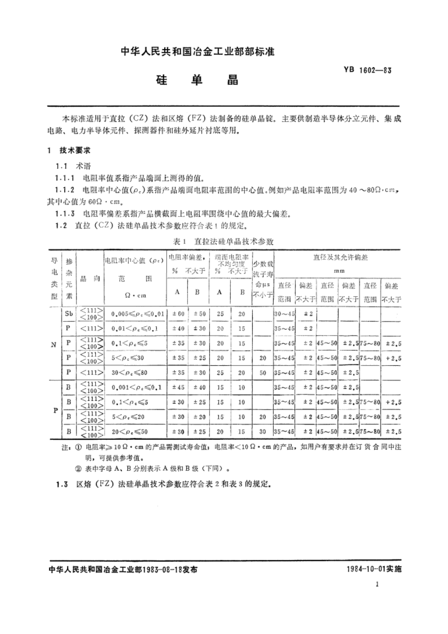 硅单晶 YB 1602-1983.pdf_第2页