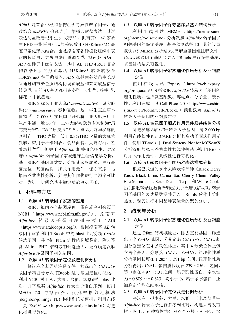 汉麻Alfin-like转录因子家族鉴定及表达分析_陈晗.pdf_第2页