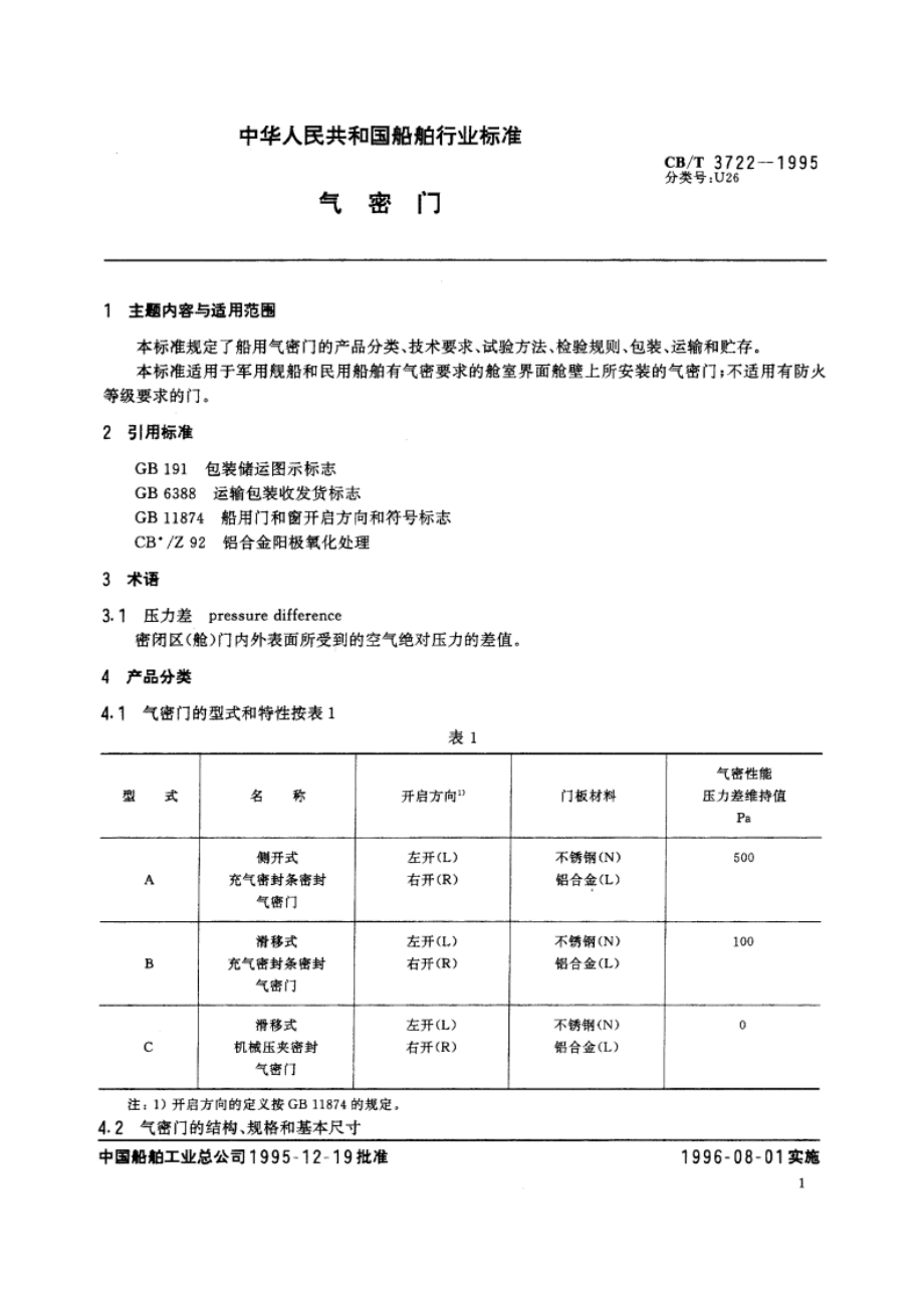 气密门 CBT 3722-1995.pdf_第2页