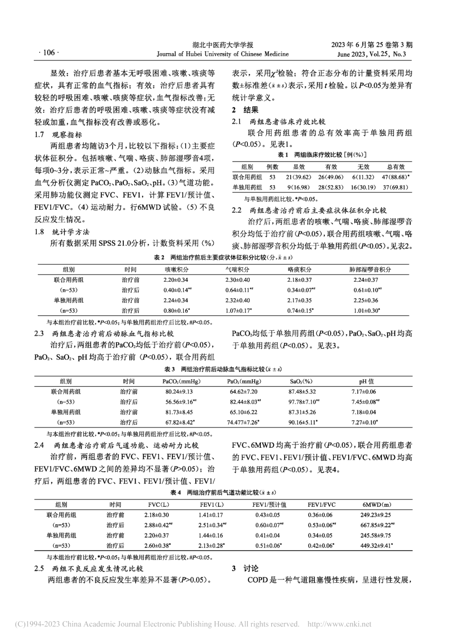 肺力咳胶囊联合硫酸沙丁胺醇...期气道功能及氧化应激的影响_何正平.pdf_第3页