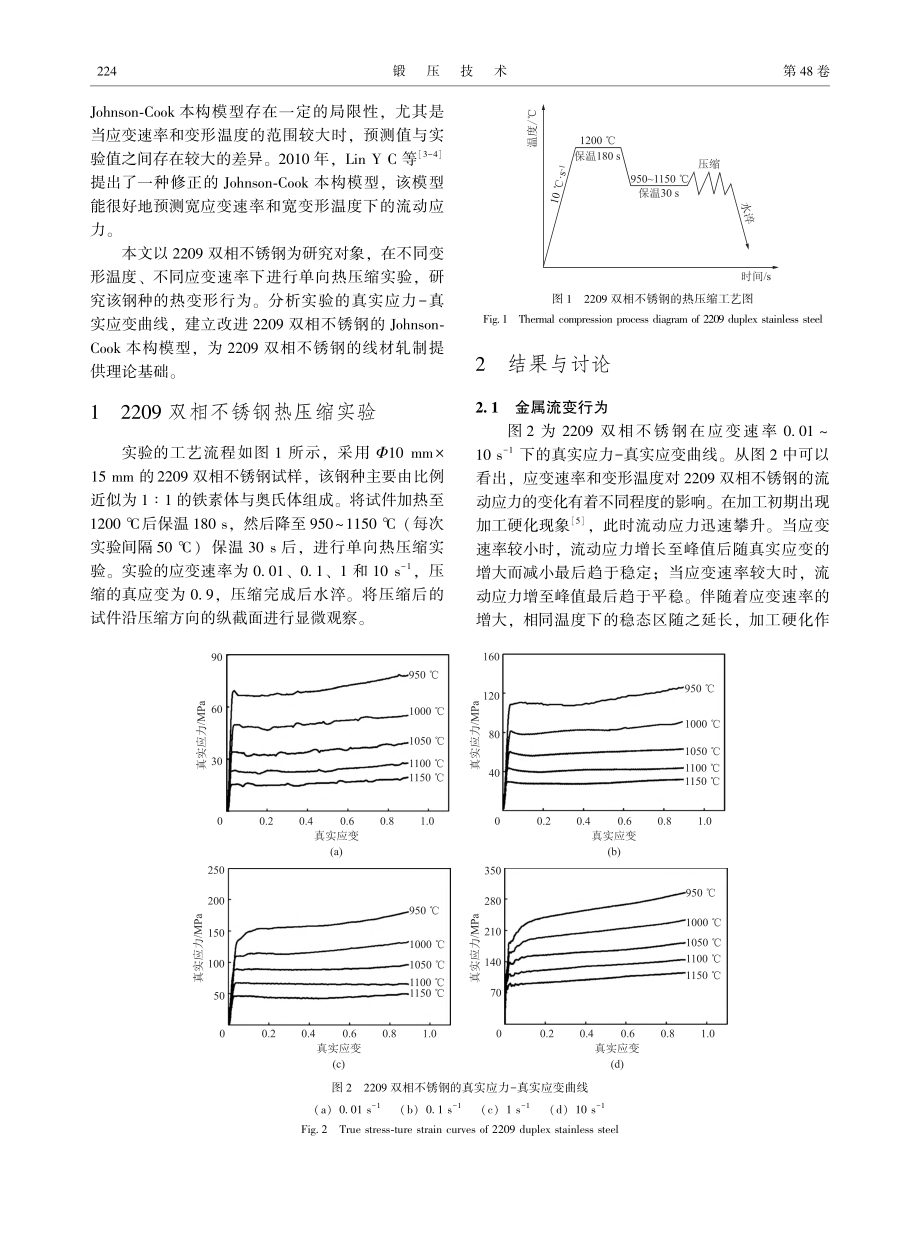 基于修正Johnson-C...09双相不锈钢高温流变行为_张芳萍.pdf_第2页