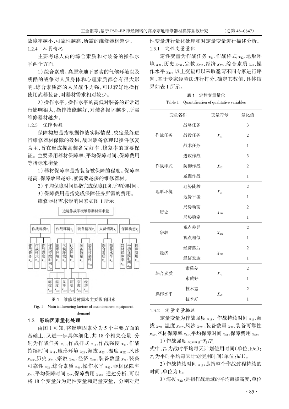 基于PSO-BP神经网络的...原寒地维修器材换算系数研究_王金帼.pdf_第3页