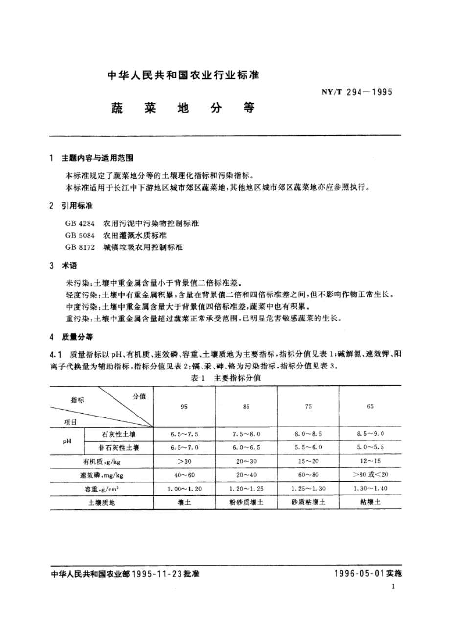 蔬菜地分等 NYT 294-1995.pdf_第2页