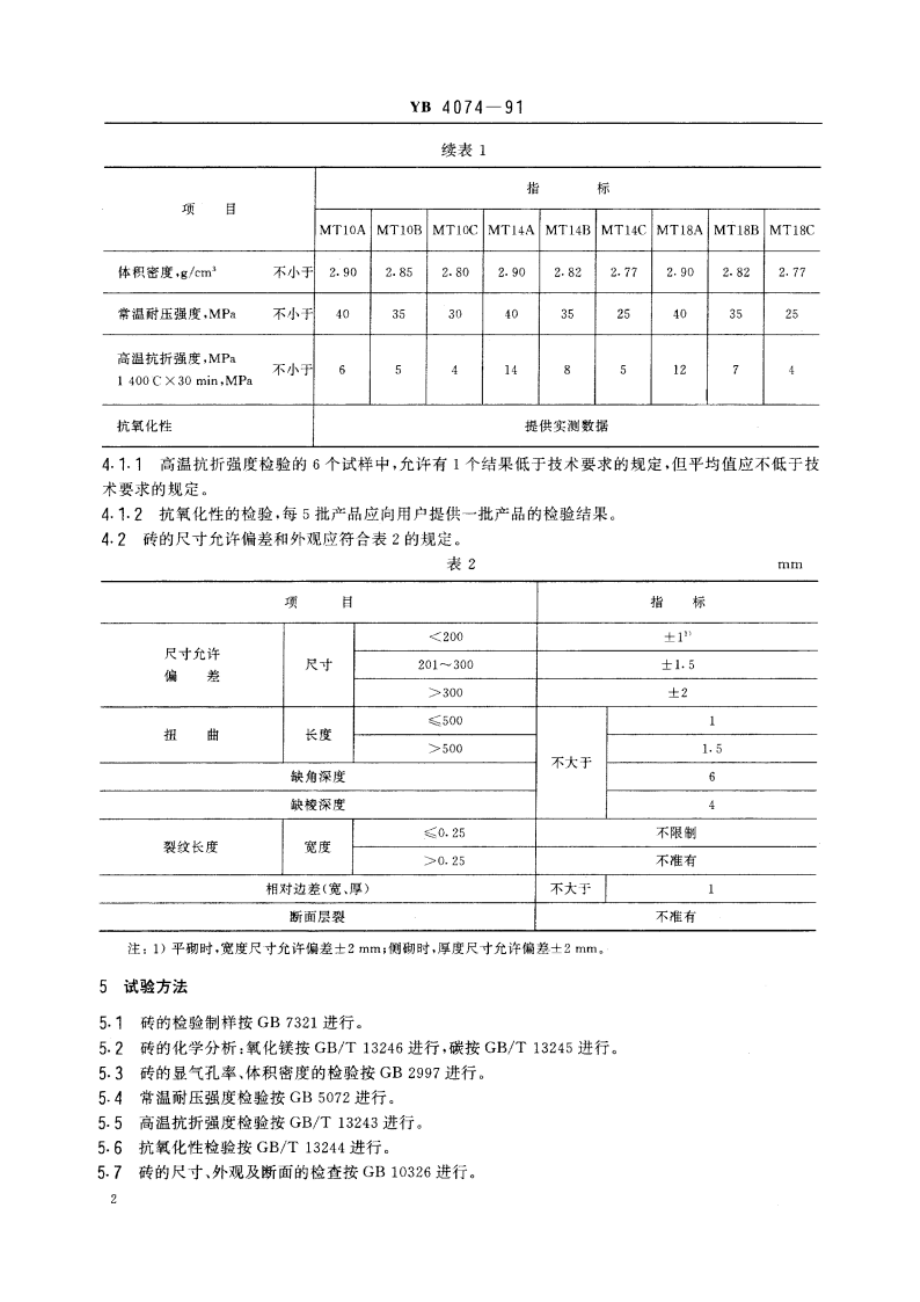 镁碳砖 YB 4074-1991.pdf_第3页