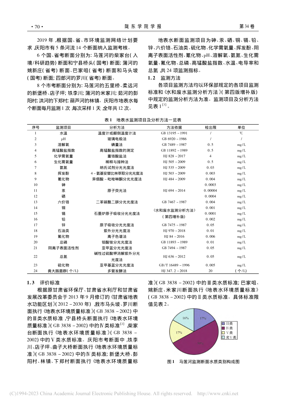 马莲河河流地表水分析与评价_段保军.pdf_第2页