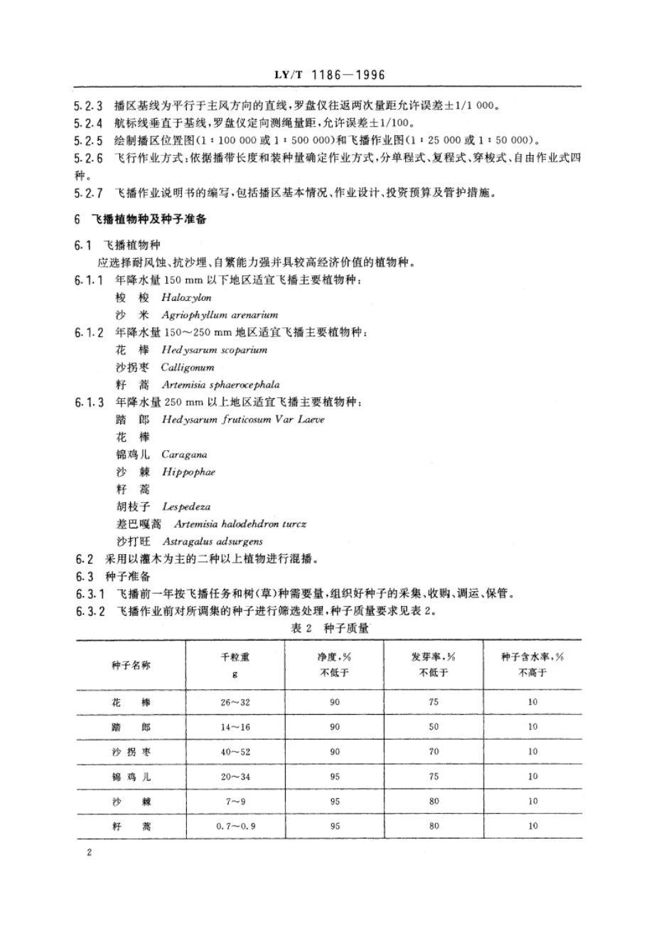 飞机播种治沙技术要求 LYT 1186-1996.pdf_第3页