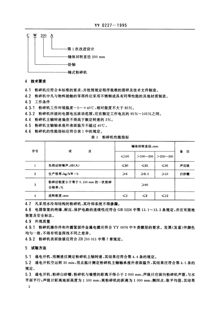 锺式粉碎机 YY 0227-1995.pdf_第3页