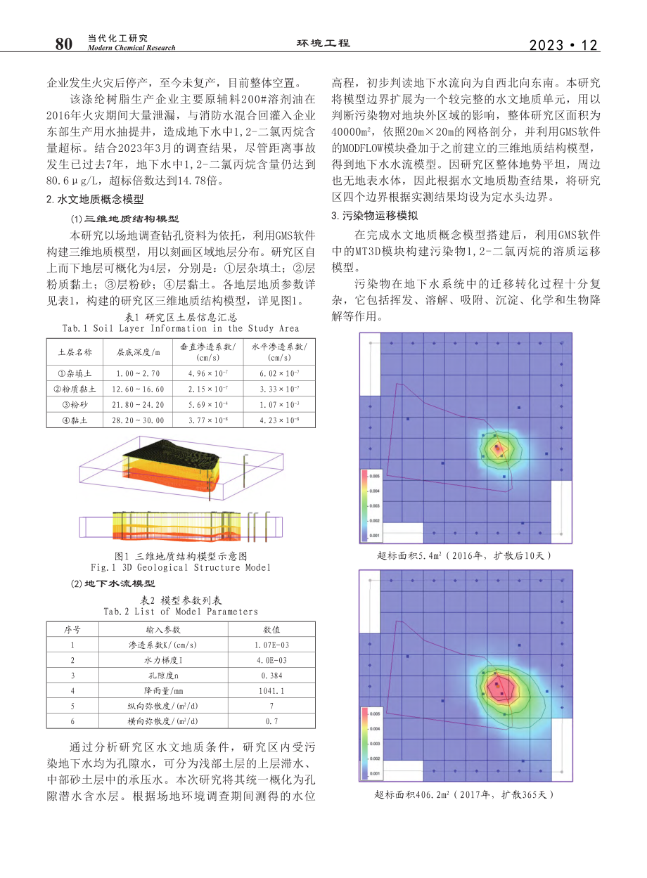 基于GMS的某乡镇涤纶制造企业地下水污染的模拟研究_严立宇.pdf_第2页