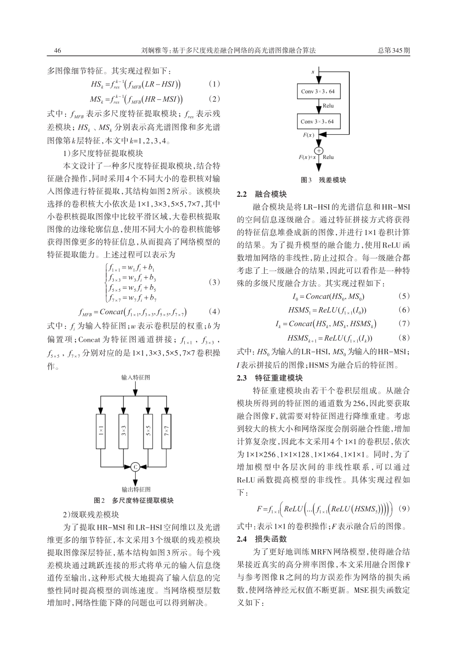 基于多尺度残差融合网络的高光谱图像融合算法_刘娴雅.pdf_第3页