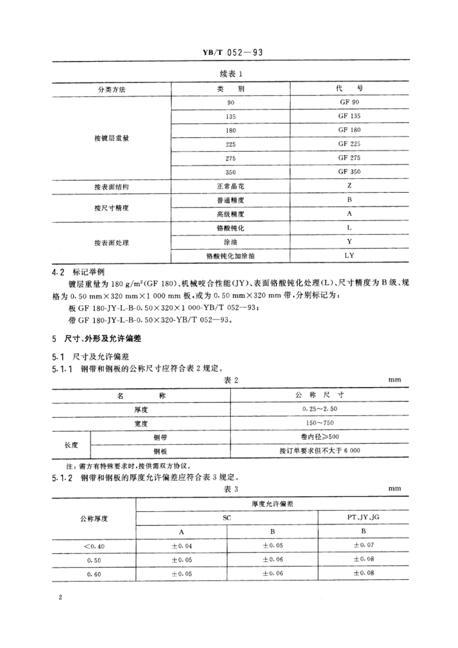 连续热浸镀锌铝稀土合金镀层钢带和钢板 YBT 052-1993.pdf_第3页