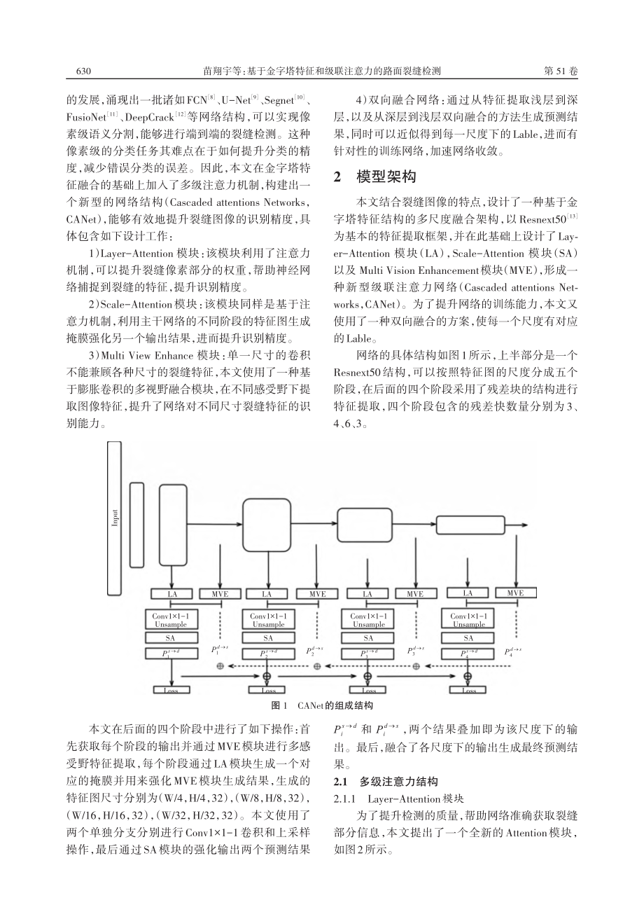 基于金字塔特征和级联注意力的路面裂缝检测_苗翔宇.pdf_第2页