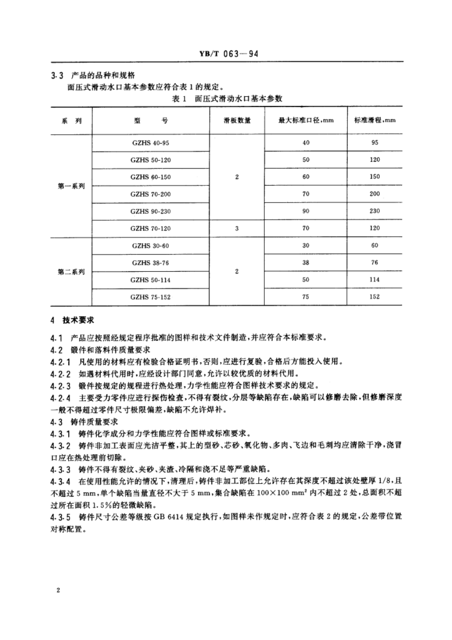 面压式滑动水口 YBT 063-1994.pdf_第3页