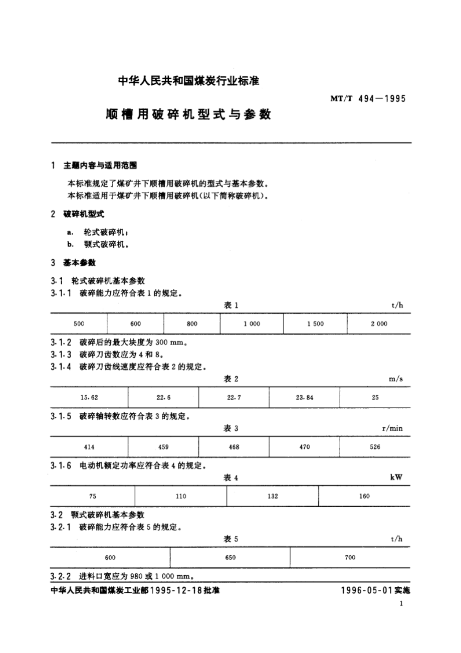 顺槽用破碎机型式与参数 MTT 494-1995.pdf_第2页