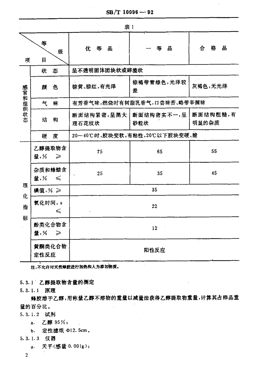 SBT 10096-1992 蜂胶.pdf_第3页