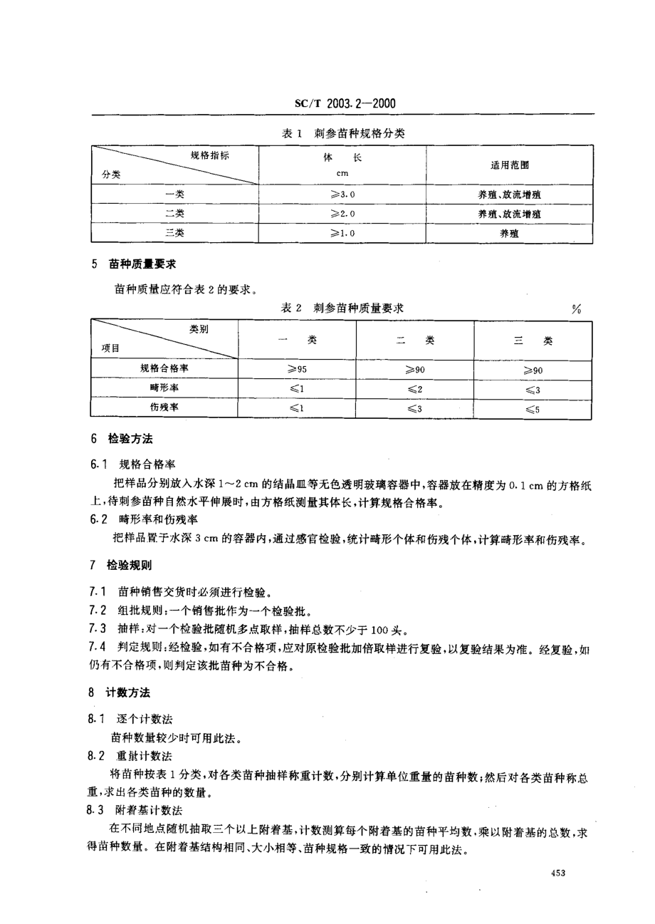 SCT 2003.2-2000 刺参增养殖技术规范 苗种.pdf_第3页