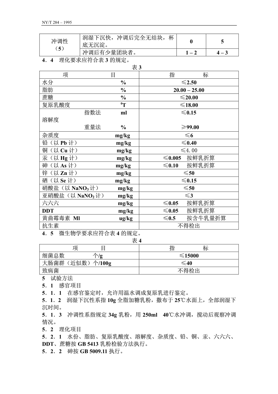 NYT 284-1995 绿色食品 全脂加糖乳粉.pdf_第2页