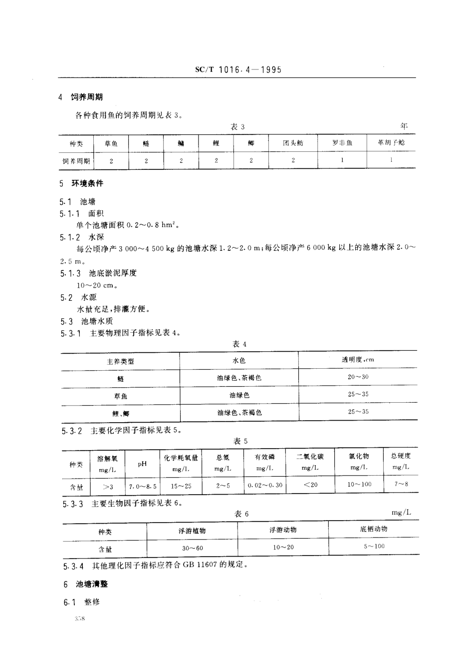 SCT 1016.4-1995 中国池塘养鱼技术规范 西南地区食用鱼饲养技术.pdf_第2页