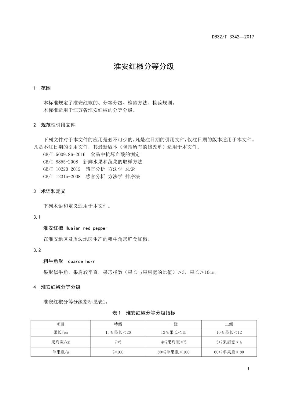 DB32T 3342-2017 淮安红椒分等分级.pdf_第3页