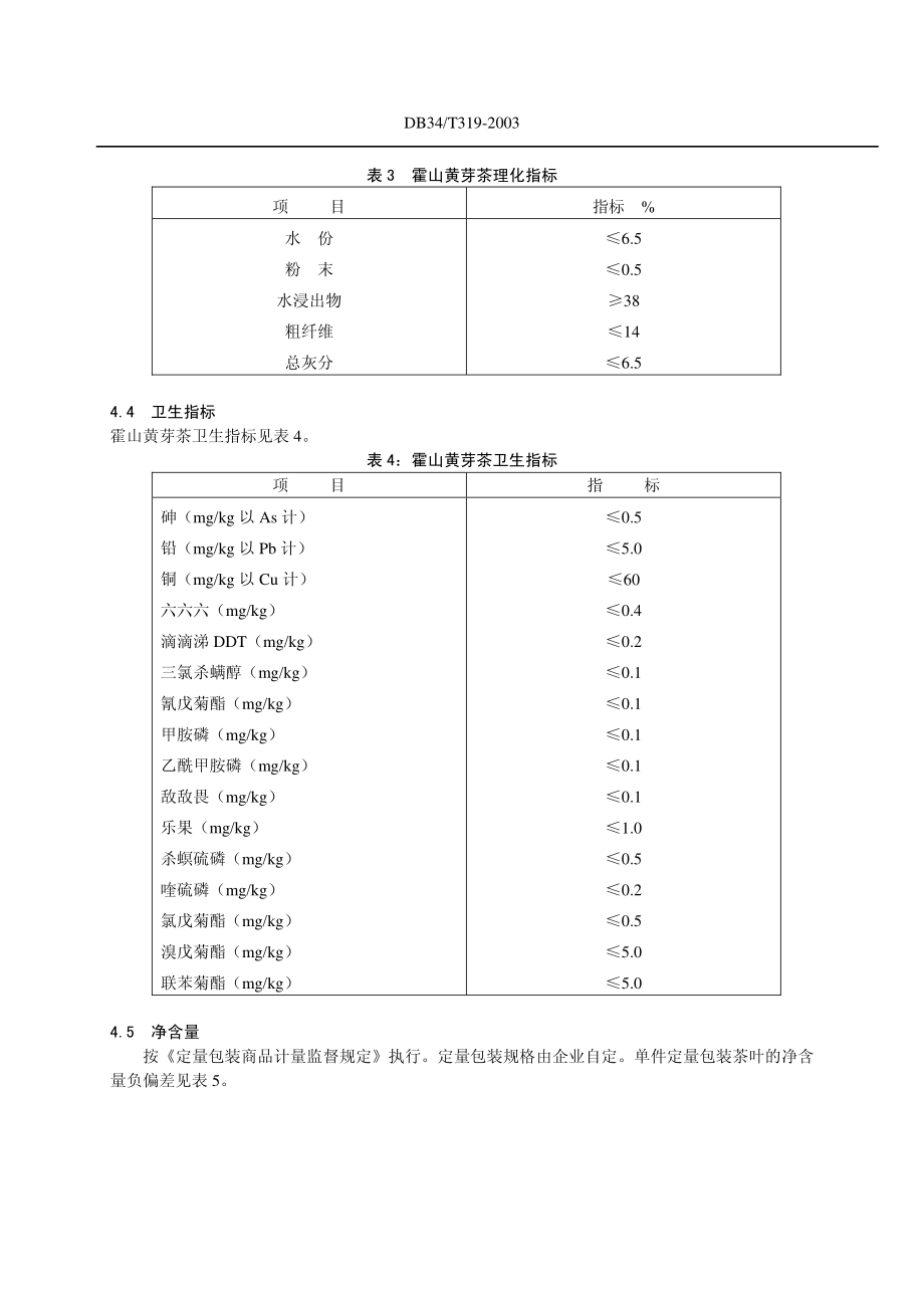 DB34T 319-2003 霍山黄芽茶.pdf_第3页