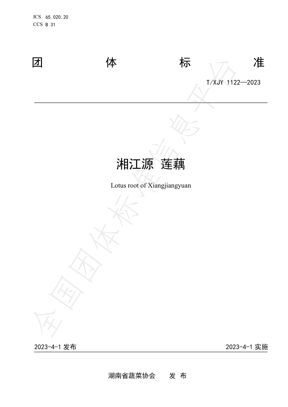 TXJY 1122-2023 湘江源 莲藕.pdf_第1页