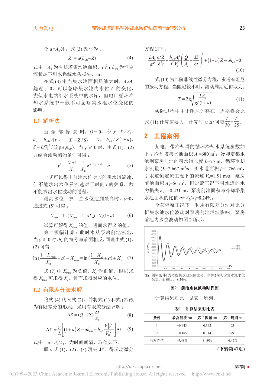 带冷却塔的循环冷却水系统泵房前池涌波分析_赵开伟.pdf_第3页