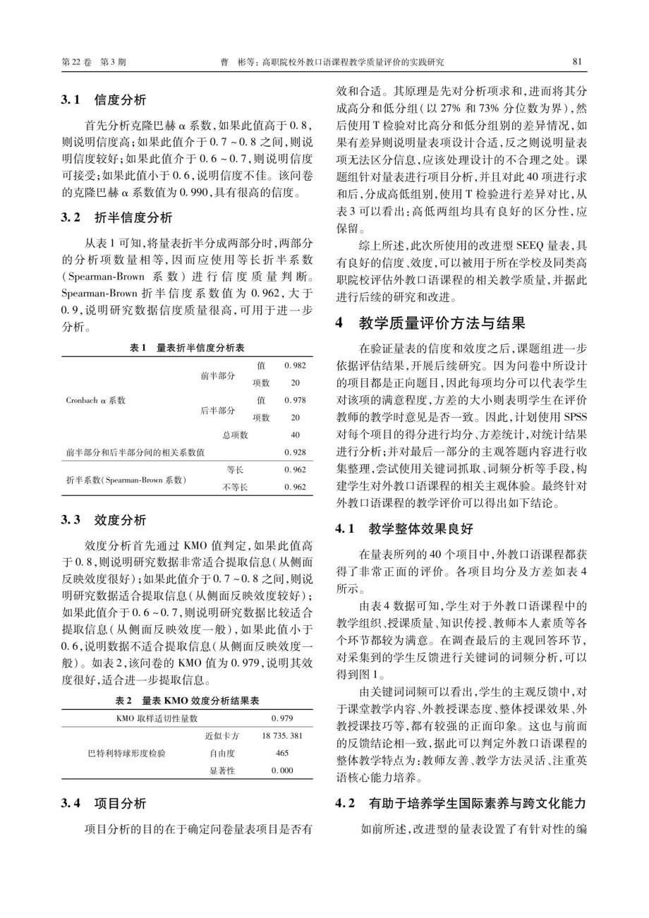 高职院校外教口语课程教学质量评价的实践研究——以改进型SEEQ量表为工具.pdf_第3页