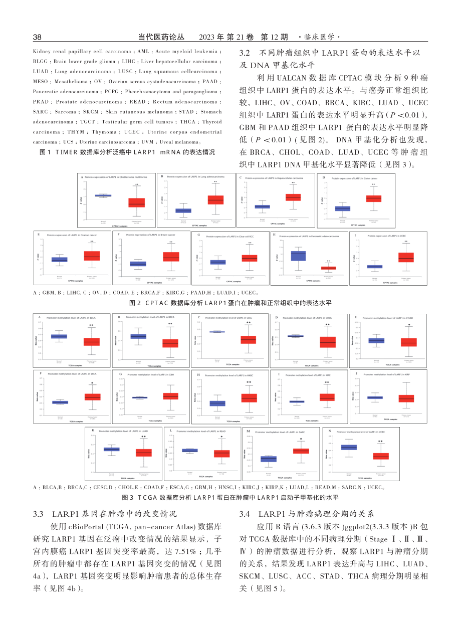 多组学分析LARP1在泛癌中的表达及其与患者预后、肿瘤微环境的关系.pdf_第3页