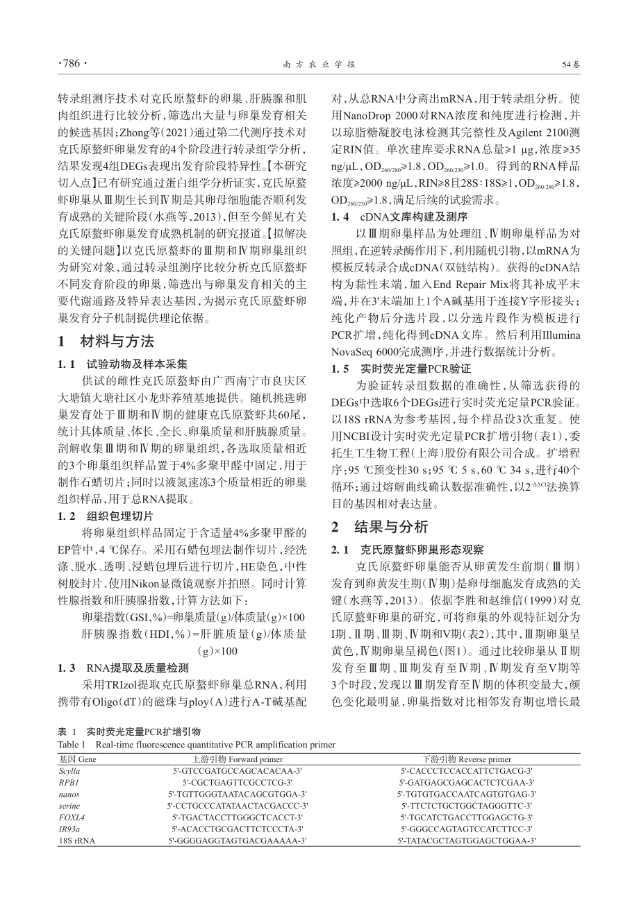 2个发育阶段的克氏原螯虾卵巢转录组学分析_黄瑾.pdf_第3页