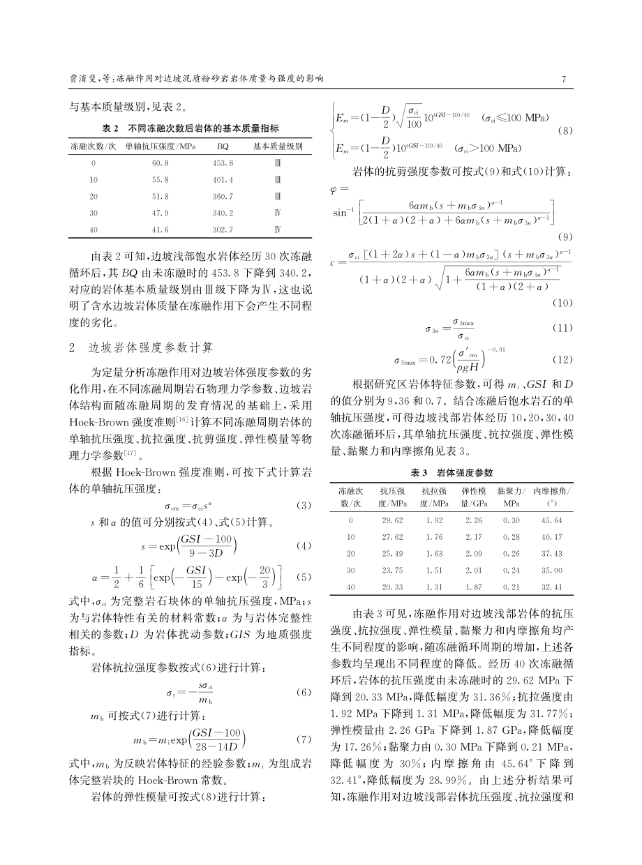 冻融作用对边坡泥质粉砂岩岩体质量与强度的影响.pdf_第3页