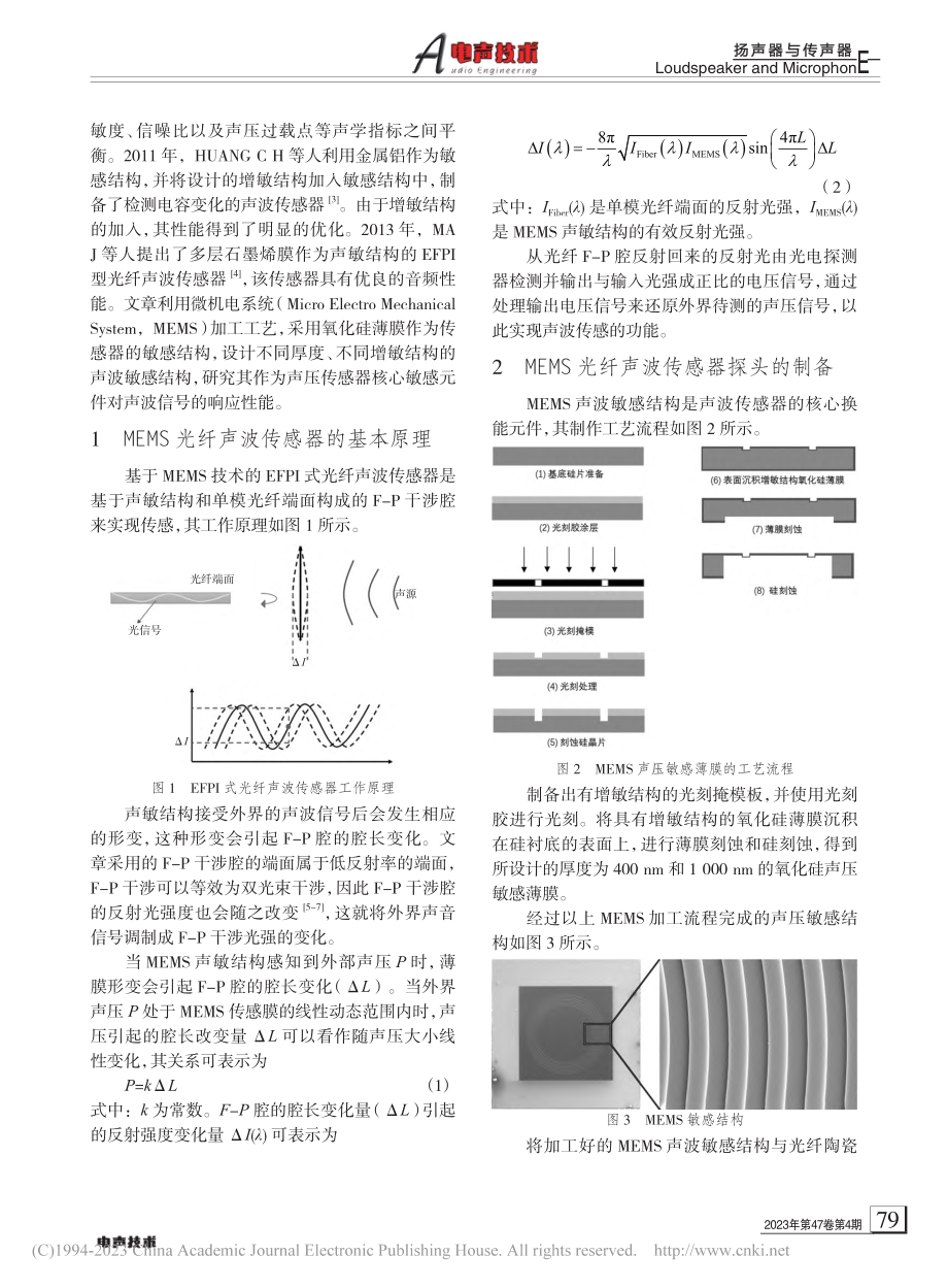 基于MEMS声敏结构的光纤声波传感器_王文军.pdf_第2页