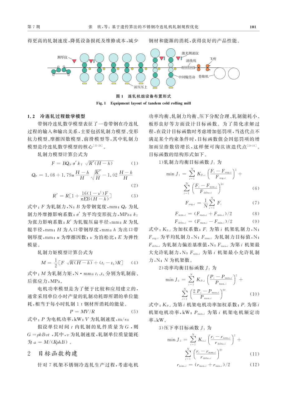 基于遗传算法的不锈钢冷连轧机轧制规程优化_张欣.pdf_第3页