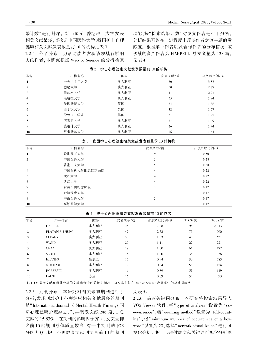 基于Web of Science数据库的护士心理健康研究现状的文献计量学分析.pdf_第3页