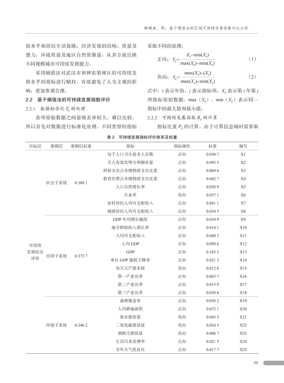 基于熵值法的区域可持续发展指数对比分析——以武汉市和神农架林区为例.pdf_第3页