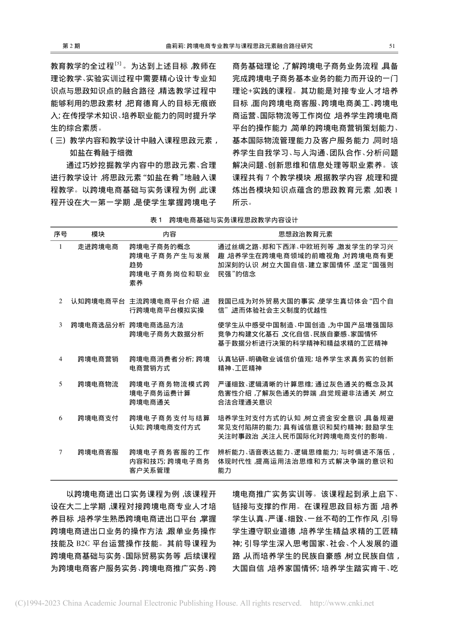 跨境电商专业教学与课程思政元素融合路径研究_曲莉莉.pdf_第3页