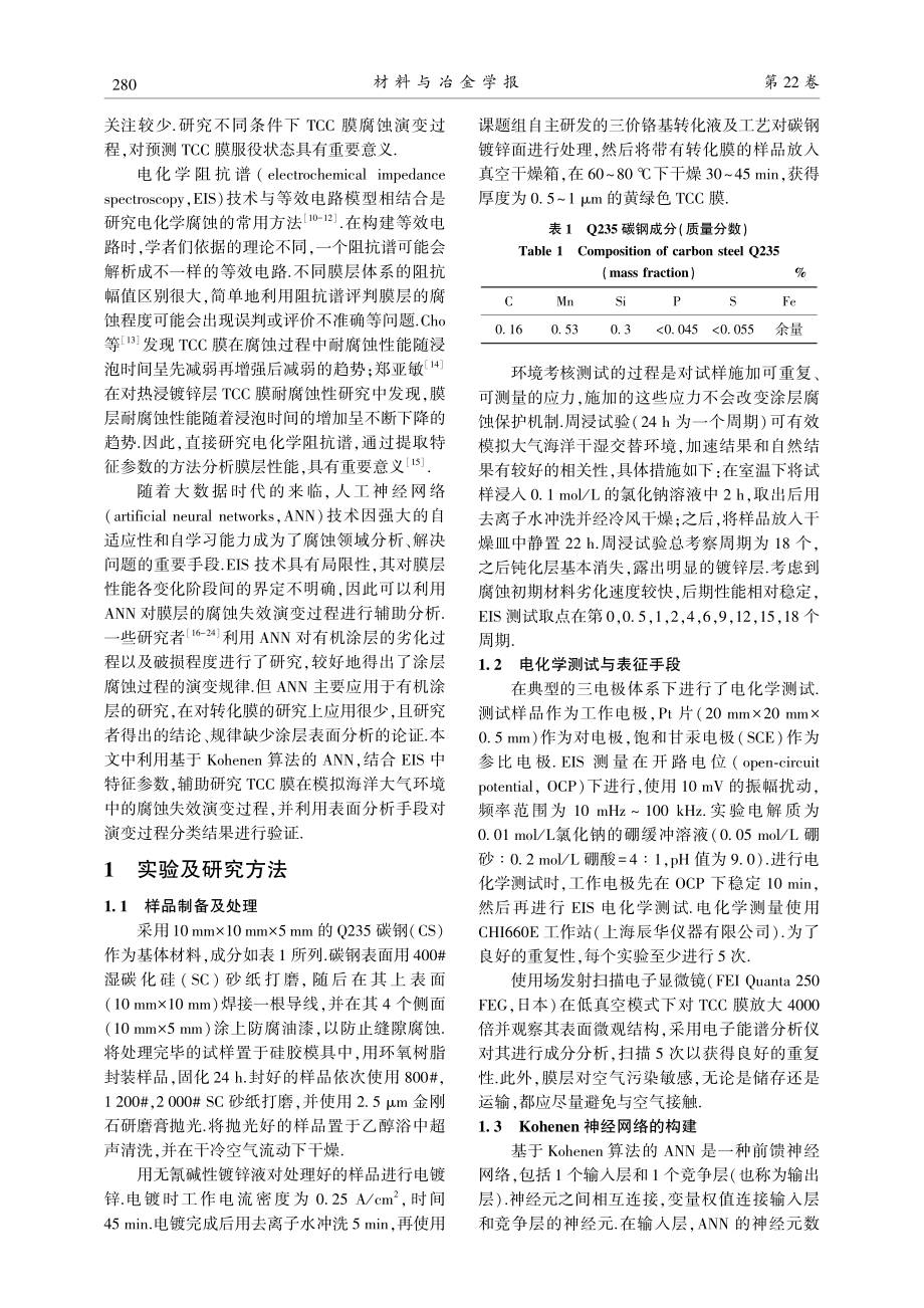 基于人工神经网络的三价铬基转化膜腐蚀失效演变规律.pdf_第2页