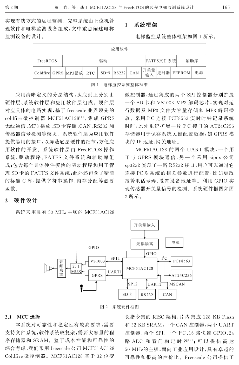 基于MCF51AC128与FreeRTOS的远程电梯监测系统设计.pdf_第2页