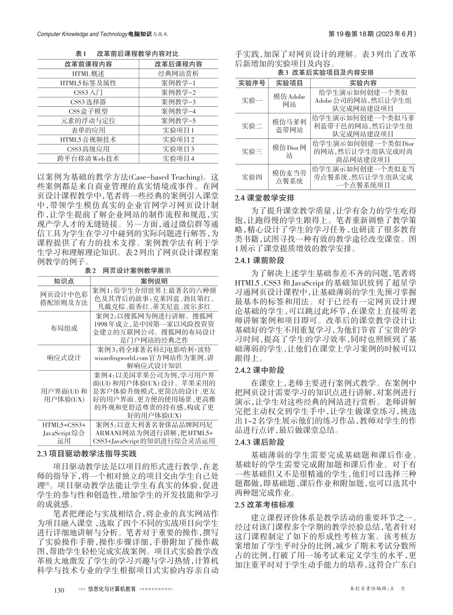 基于案例教学与项目驱动教学...页设计课程教学改革实践探究_胡娟.pdf_第2页