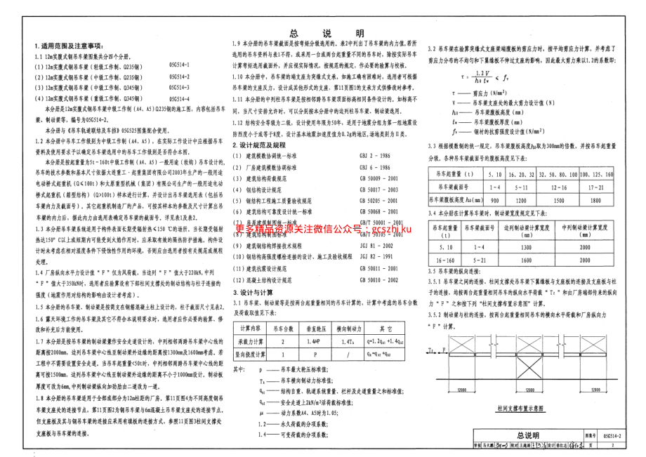 05G514-2 12m实腹式钢吊车梁(中级工作制 A4 A5 Q235钢).pdf_第2页