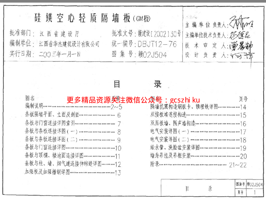 赣02J504 硅镁空心轻质隔墙板(GM板).pdf_第1页