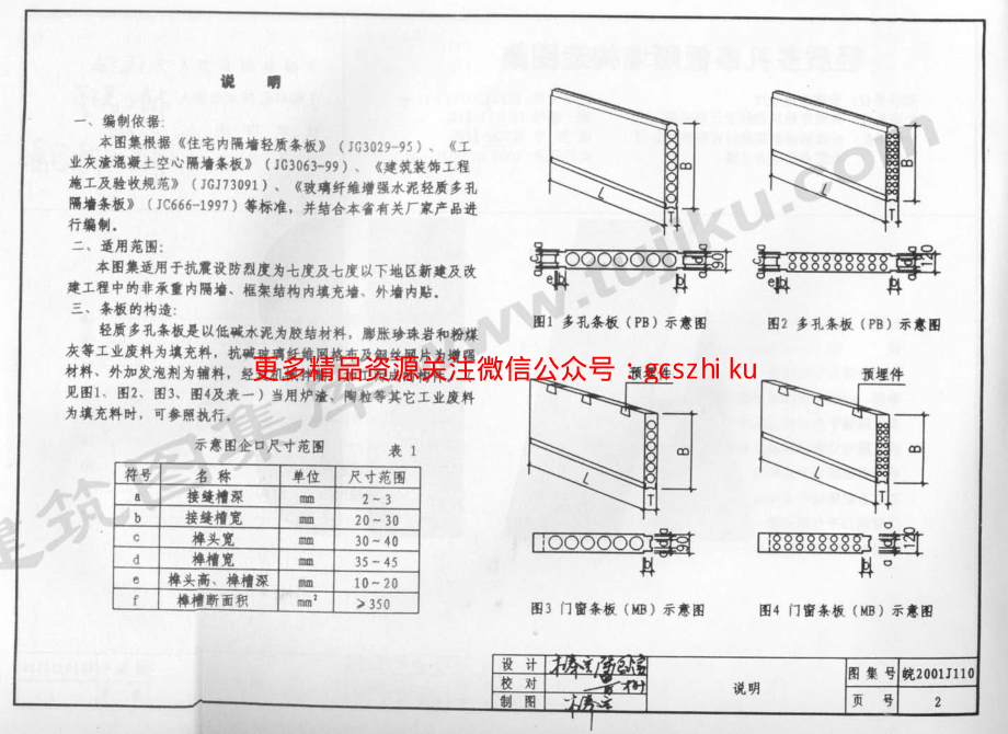 皖2001J110 轻质多孔条板隔墙构造图集.pdf_第3页