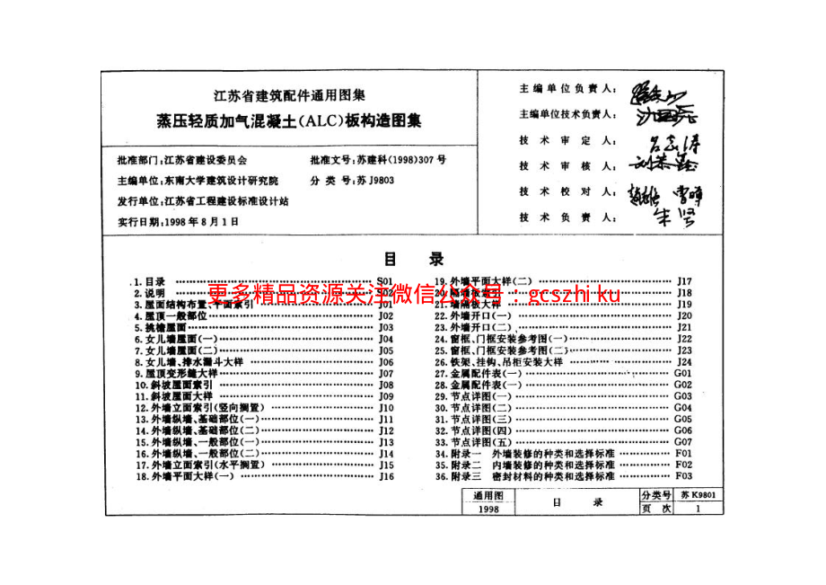 苏J9803蒸压轻质加气混凝土(ALC)板构造图集.pdf_第3页