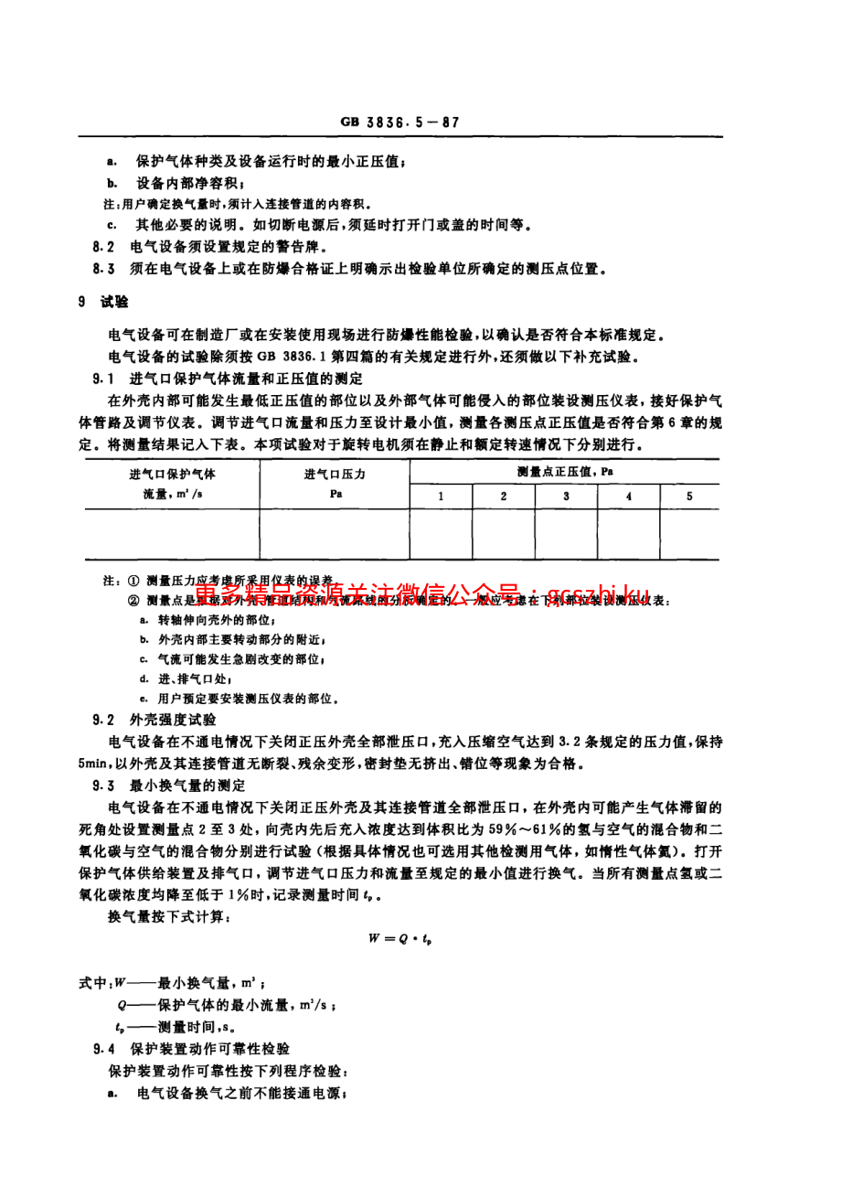 GB3836.5-87爆炸性环境用防爆电气设备 正压型电气设备“p”.pdf_第3页