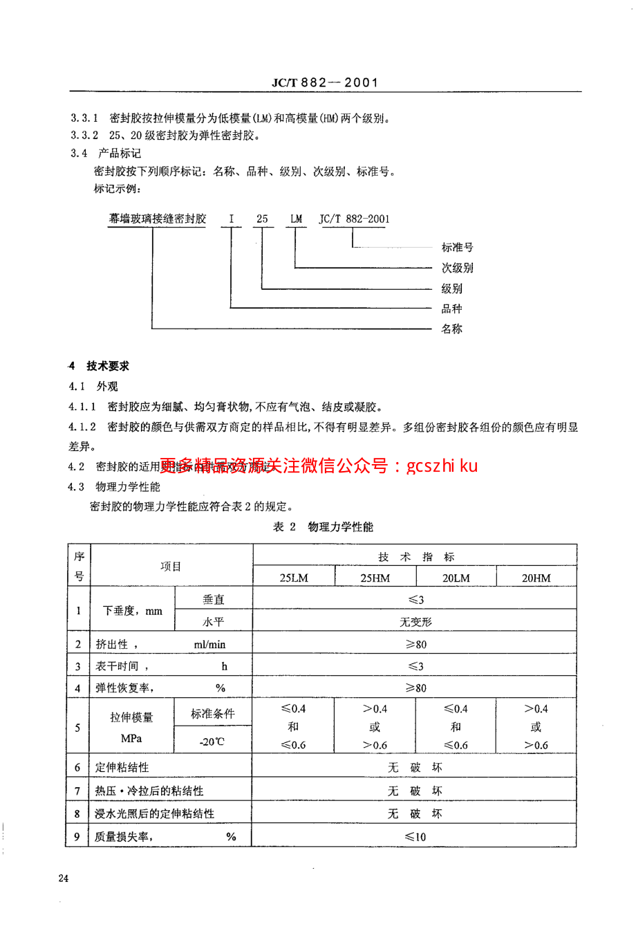 JCT882-2001 幕墙玻璃接缝用密封胶.pdf_第3页