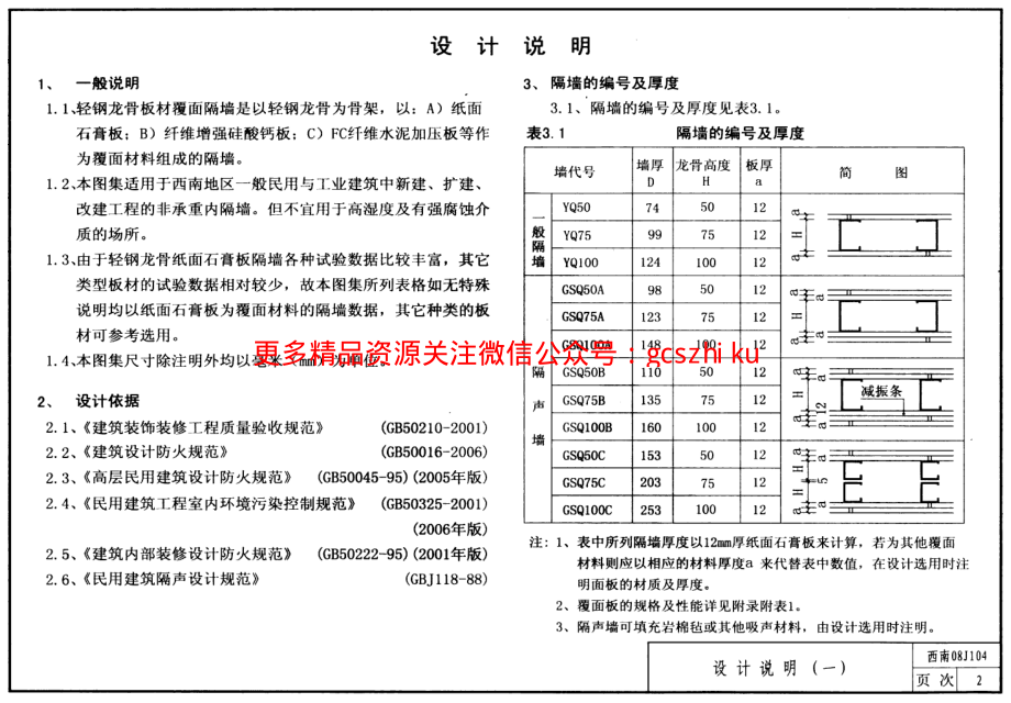 西南08J104_轻钢龙骨板材覆面隔墙.pdf_第2页